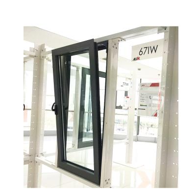 China European Style Heat Insulation Triple Gloss Tilt And Turn Aluminum Magnetic Screen Windows for sale