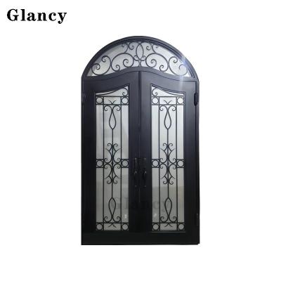 China Front Other Exterior Security Double Arches Modern High Quality Luxury Custom Made French Doors for sale