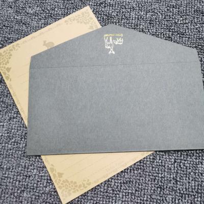 China paper & Cardboard Wholesale Cheap Custom Design Blank Kraft Paper Gift Invitation Card And Envelope With Foil And Printed Logo for sale