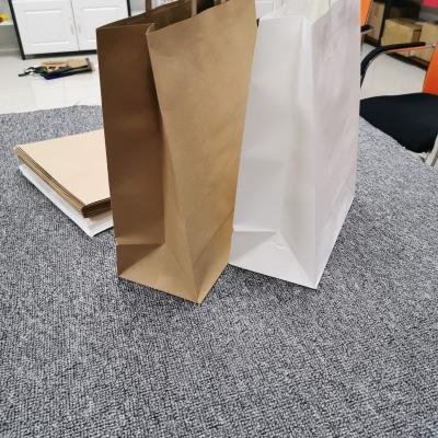 China Custom Recyclable Logo Recyclable Packing Shopping Kraft Paper Bag With Handles for sale