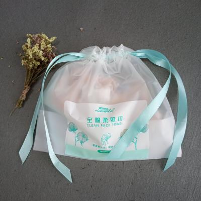 China OEM High Quality Moisture Proof Drawstring Frosted Plastic Bag With Ribbon Pull Rope For Jewelry Packaging for sale