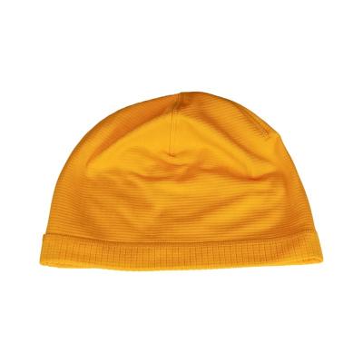 China COMMON yellow unisex knitted warm hat with fashion design 100% polyester 245 g for sale