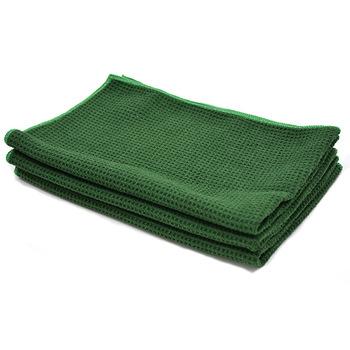 China 16*16 Disposable Blue Green Microfiber Waffle Towels For Kitchen Cleaning And Drying Dishes Cloth for sale