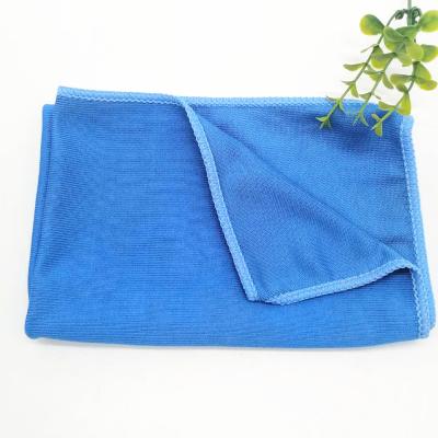 China Water Absorption Microfiber Glass Cleaning Towel Superior Kitchen Bar Dish Towel Blue for sale