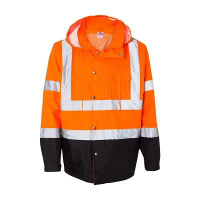 China High Vis Vis Oxford Polyester Hi Vis PU Coated Waterproof Safety Reflective Workwear Work Uniform for sale