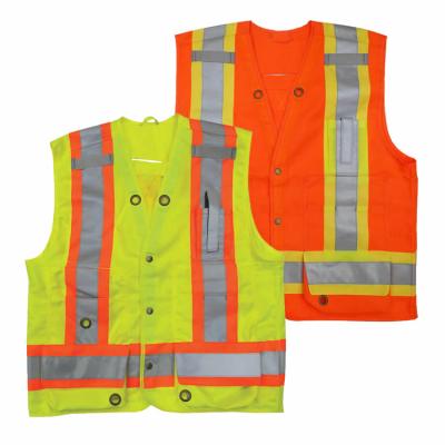 China Hot Sale High Visibility Pockets Construction Surveyor Multi Safety Vest for sale