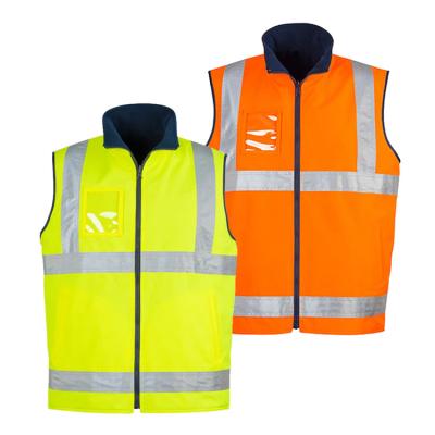 China High Vis Fleece Lined Reflective Safety Waterproof Winter Hi Vis Fleece Lined Waterproof Body Warmer for sale