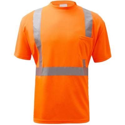 China EN 20471 ANSI Class 2 Visibility Polyester Birdeye High Dry Fit Safety QUICK DRY Reflective T-Shirt Wholesale for sale