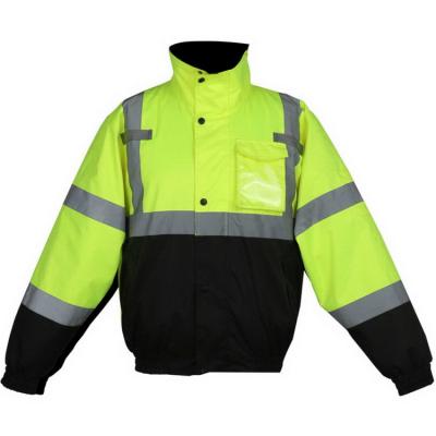 China /Hot Selling Black Water Proof Yellow High Visibility Quilted Winter Waterproof Hi Vis Construction Reflective Safety Bomber Jacket for sale