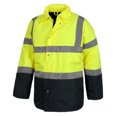 China High Visibility Factory Supply Hi Vis Waterproof Winter Construction Worker Reflective Safety Work Uniform for sale