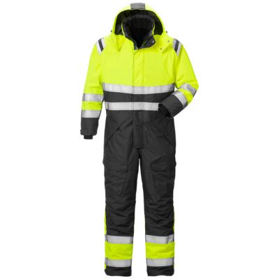 China Factory Supply Hi Vis High Visibility Waterproof Quilted Oxford Polyester Winter Insulated Coverall for sale