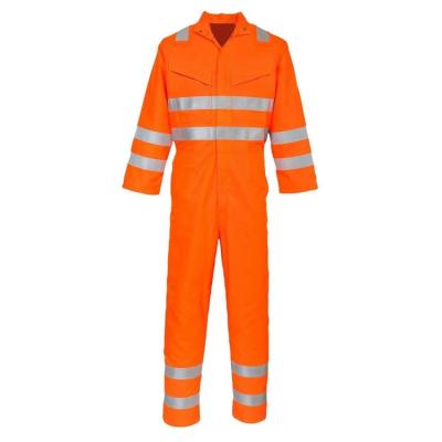 China High Visibility Factory Supply Polyester/Cotton Twill Industrial Mechanic Orange Industrial Mechanic One Piece Oil Resistant Work Wear for sale