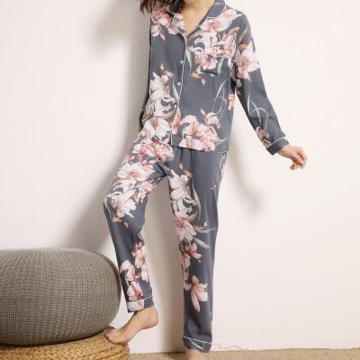 China Breathable New Design Cotton Pajamas Custom Ladies 2 Piece Pajamas For Women Set Full Long Sleeve Pants for sale