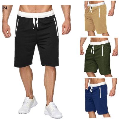 China QUICK DRY Gym Shorts Logo Mens Athletic Fitness Shorts Custom Made With Zipper Pockets Mens Sport Workout Abbreviation for sale