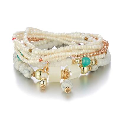 China New Punk Turquoise Crystal Mix And Match Multi-Layer Shape To Women's Bracelet Shell Bohemian Bracelets for sale