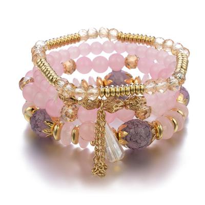 China Natural Amethyst Crystal Energy Stone Elastic Stretchable Amethyst Beads Punk Bracelet for sale