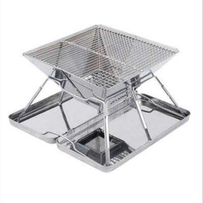 China Modern Outdoor Wood Burning BBQ Grill Folding Stove Camping Stove Tabletop Grill Stove Stainless Steel for sale