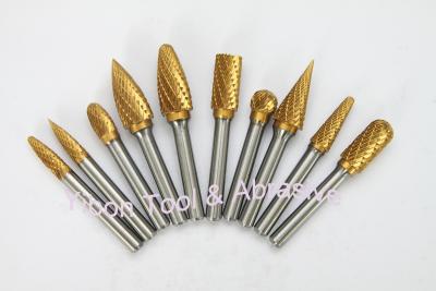 China Manufacturer Cylinder shape with Round Nose Titanium Coated Carbide Burr for sale