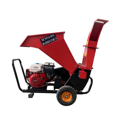 China Factory Cutting 5cm Mobile Small Gardens Tool Tree Branch Log Chipper Shredder With 7.5Hp Gas Engine Belt Drive for sale