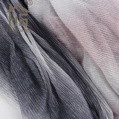 China Metallic zipper polyester silk fabric fashion dress stage performance home silk crumpled textile fabrics for clothing for sale