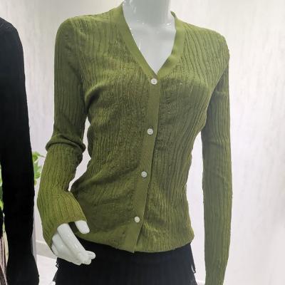 China Breathable V-Neck Knit New Casual Style All-match Coat Sueter Women Slim Diet Top Cardigan Knitted Sweater for sale