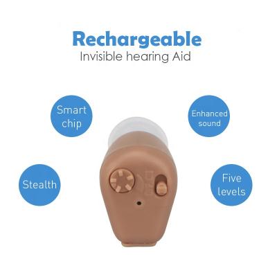 China Mini Rechargeable Digital Rechargeable Hearing Aid In The Ear Adjustable Tone Amplifier Hearing Aid for sale