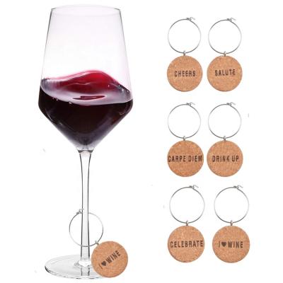 China Amazon Sustainable Hit 2019 Custom Wine Cork Charms Drink Markers For Glasses for sale