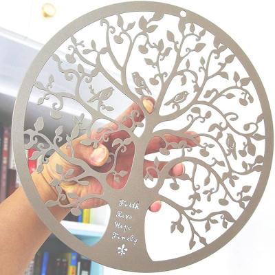 China All Spiritual Sacred Geometry Wall Decoration Wooden Laser Cut Wood Tree Of Life Sculpture for sale