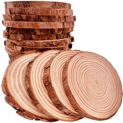 China Europe high quality unfinished wood cut surrounds natural wood slices with bark for crafts for sale