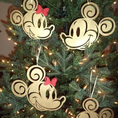 China Eco - Friendly New Arrivals Custom Laser Cut Nature Wooden Christmas Tree Decoration for sale