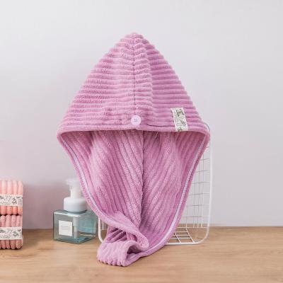 China QUICK DRY hot selling hot sale fiber design long logo hair dryer superfine hair towel customized hat for sale