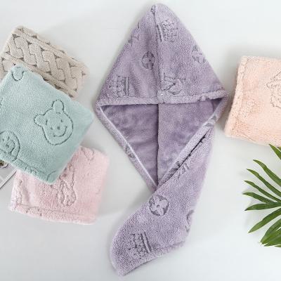 China QUICK DRY Ultrafine Hair Towel Women Hair Fiber Salon Soft Dry Hair Bandanna Wrapped Shampoo Headband Jacquard Hair Towel for sale