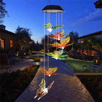 China Solar Color-Changing Butterfly Light, Solar Christmas Butterfly Wind Chime Color Changing Outdoor Solar Garden Decorative Lights for sale