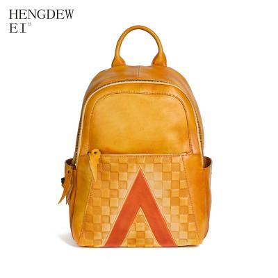 China Original Chinese style factory wholesale high quality leather real leather tanned embossed high quality best-selling backpack for sale