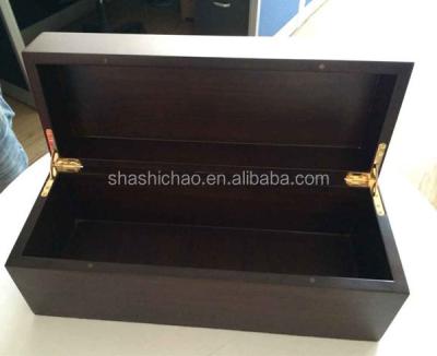 China Recycled Materials High Quality Solid Dark Brown Walnut Gift Box, Factory Price Wooden Box, Customized Design Wooden Box by Shanghai Manufacturer for sale