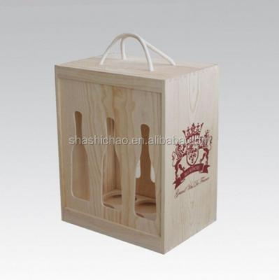 China Recycled Materials Customized New Design Unfinished Natural Color Pine Wine Wood Boxes Wholesale Supply In Shanghai From China for sale