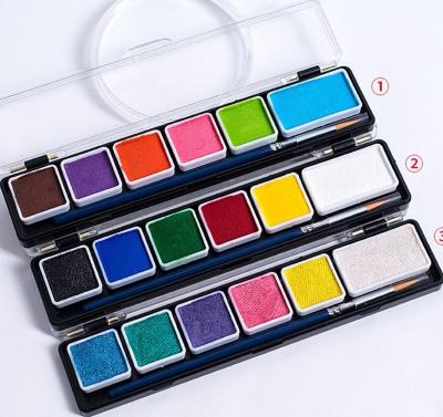 China Non-Toxic 6 Colors Face Kids Face Paint Art Makeup Body Painting Drawing Palette for sale