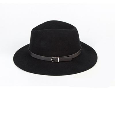 China Vintage Checked Formal Fedora Women Outback Hats Wool Felt Wide Brim Hard Flat Elegant Handmade Custom Made Wholesale for sale