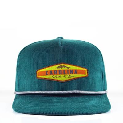 China JOINT Wholesale Green Custom Corduroy Hat Snapback Hat With Rope for sale