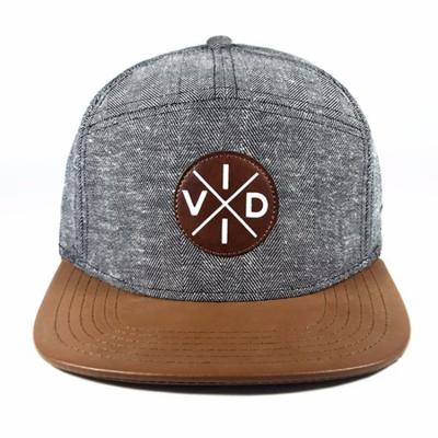 China COMMON Logo 7 Panel Snapback Hat High Quality Customized Hat With Label On Front for sale