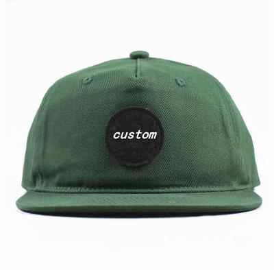 China COMMON NO MOQ Limited Custom Unstructured 100% Cotton 5 Panel Snapback Hat Flat Cap Wholesale for sale