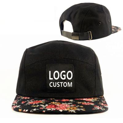 China Wholesale Five Panel Hat Custom 5 Panel COMMON Hat With Printed Brim for sale