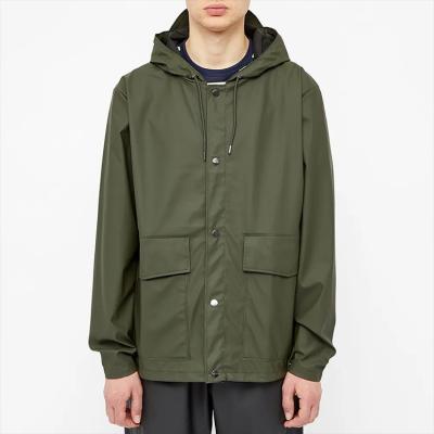 China Waterproof Breathable Drawstring Hood Jacket For Men Custom Coat Sweater Press Stud Closure for sale