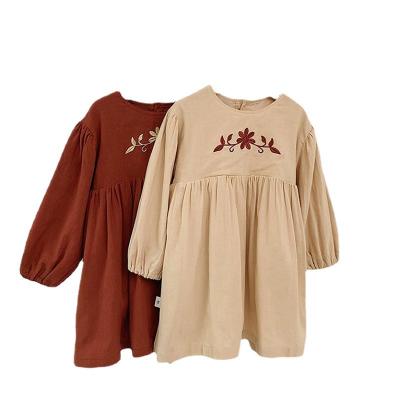 China 2022 New Korean Anti-wrinkle Dress Princess Dress Spring Girls Skirt And Autumn Embroidery for sale