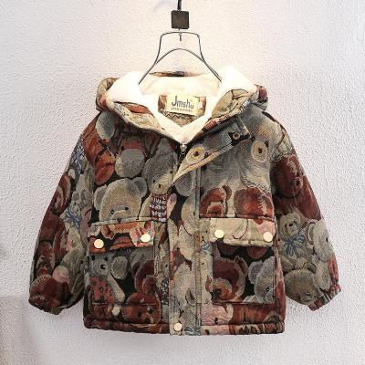 China Anti-wrinkle 2021 winter jackets boys clothing hooded kids coats jacket for baby tops fall boy clothes infant cartoon printing coat 2-10T for sale