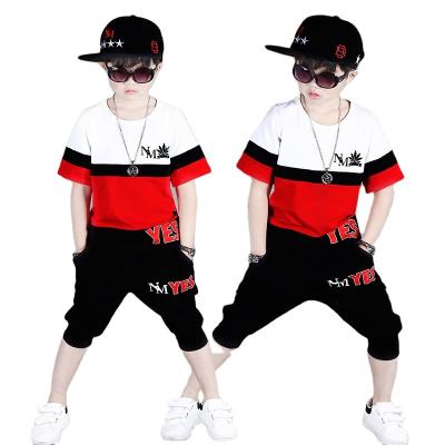 China Hip Hop 2021 New Children's Summer Casual Suit Children's Short-sleeved Hip-hop Suit Street Dance Loose Clothes 3-12 Years Old for sale