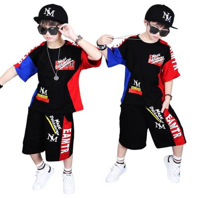 China Hip Hop 3-16 years old small and big children's suit 2021 summer new children's short-sleeved hip-hop loose suit for sale