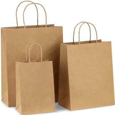 China Factory Price Recyclable Custom Printing Merry Christmas Kraft Paper Shopping Bag Custom Print for sale