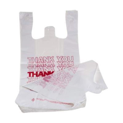 China Wholesale Custom BIODEGRADABLE Logo Printed Plastic T-Shirt Bags Easy Open Handles Shopping Bag for sale