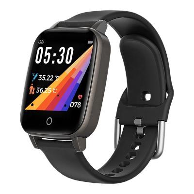 China Touch Screen T1 Smart Watch Men With Body Temperature Sensor Activity Fitness Tracker Digital Wristband Smartwatch for sale